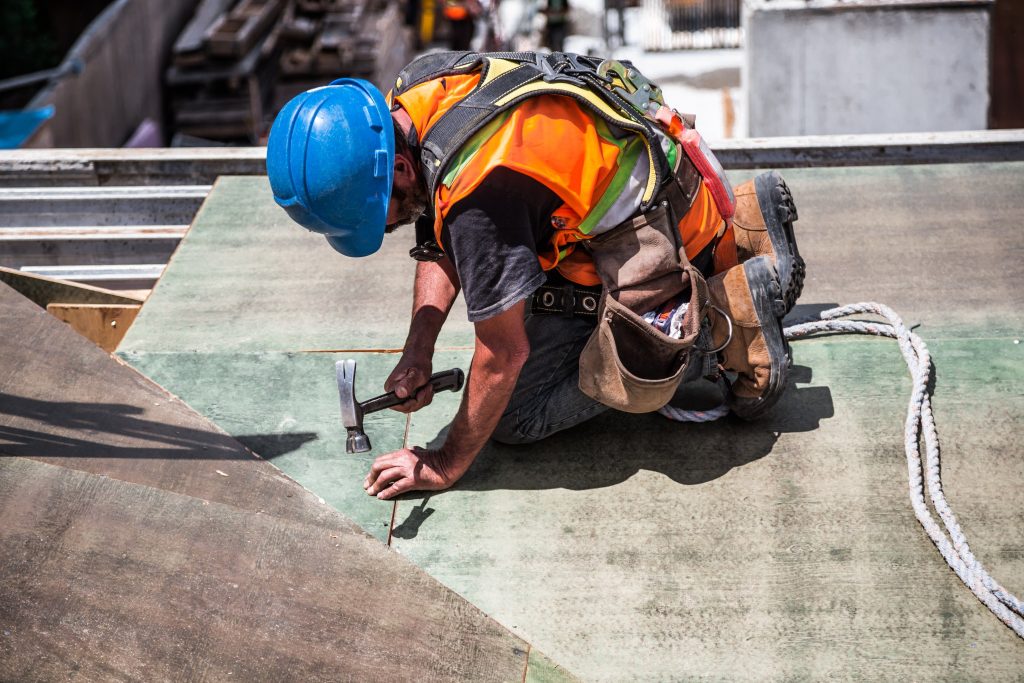 Construction site guards with proper equipment